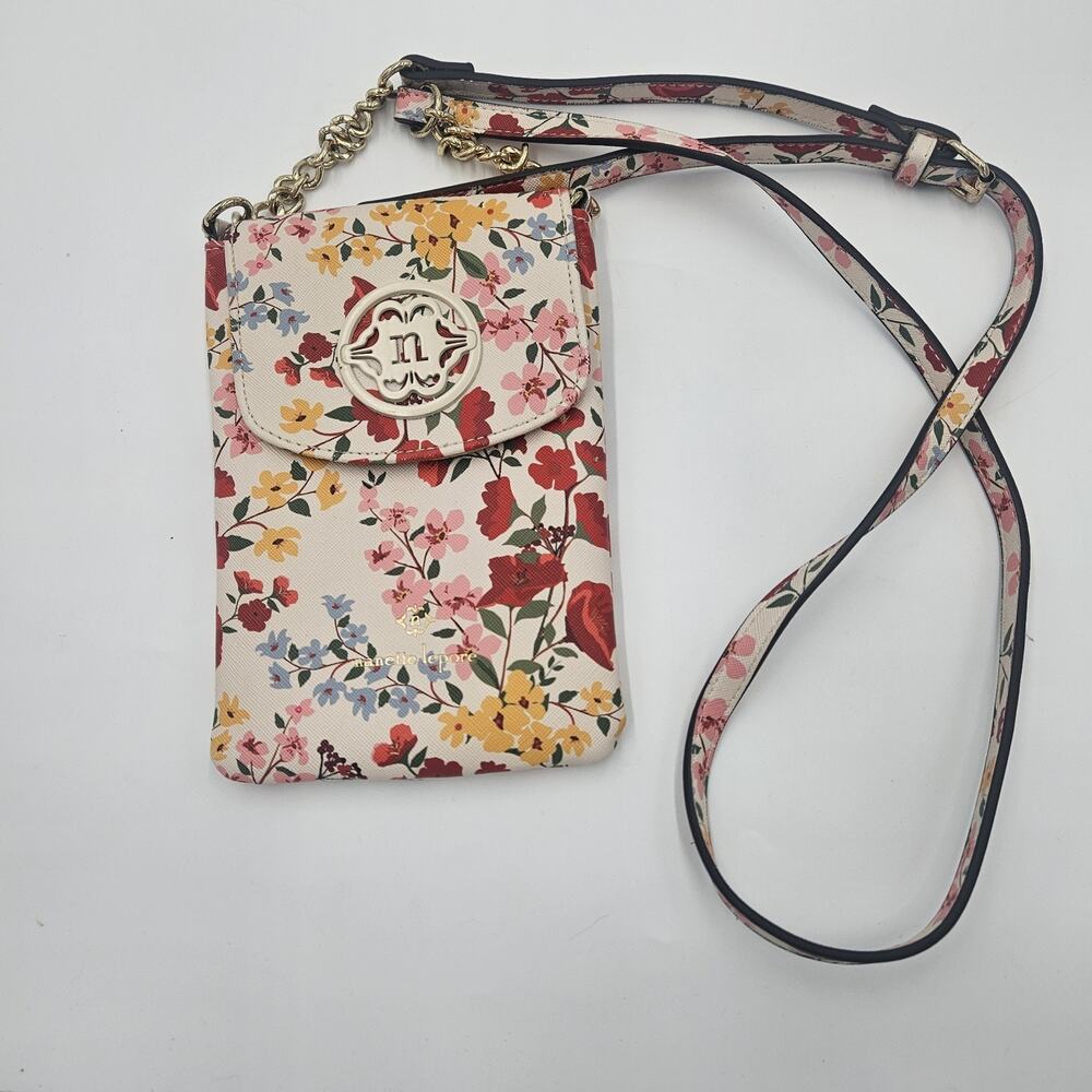 Nanette Lepore Daphney N/S Watercolor Floral Media Crossbody Bag Romantic Boho